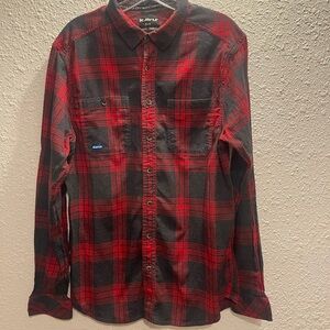 Kavu Men's‎ Bold Red and Black Checkered Shirt